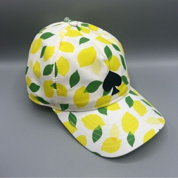 Kate Spade Lemon Toss Logo Elastic Back Baseball Cap Hat - Picture 1 of 6